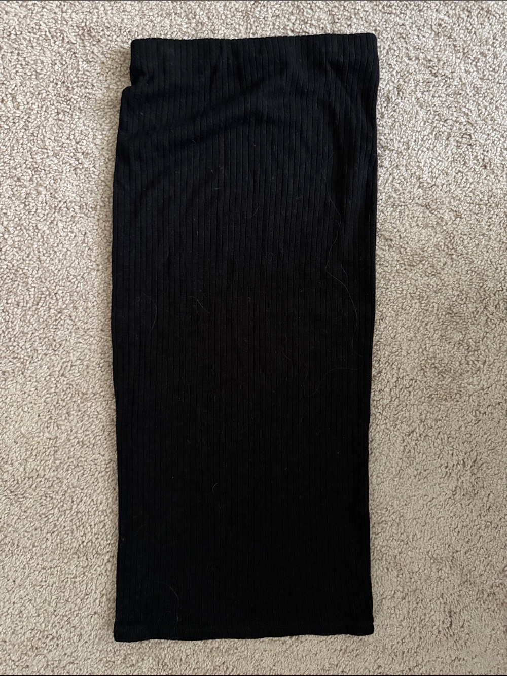 Zara Black Ribbed Knit Skirt